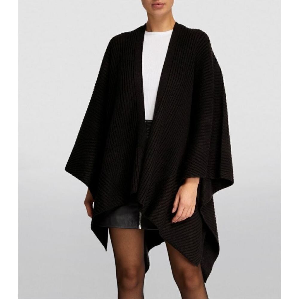 ALL-SAINTS Wool-Blend Robyn Ruana-inner brand tag loose on one side-AA14